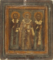 Святой  Василий, святой Григорий Богослов, святой Иоанн Златоуст