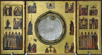 Feasts and selected saints (A triptych folding icon (skladen))