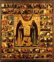 Venerable Zosima and Savvaty of Solovki, with scenes from their lives