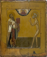 Святитель Василий Великий и Василий Блаженный в молении Спасителю