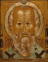 Nicholas the Wonderworker (Velikoretsk icon), the saint, with the Selected Saints on the borders
