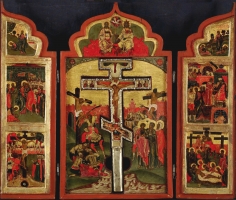 Folded reliquary with a cross