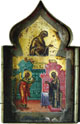 Diptych in the ark.The left part - the Annunciation